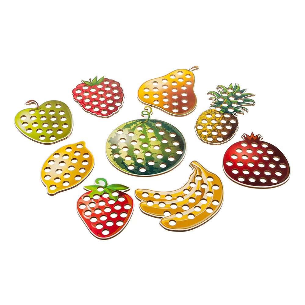 Set de Fructe cu pompoane — Jucării din lemn